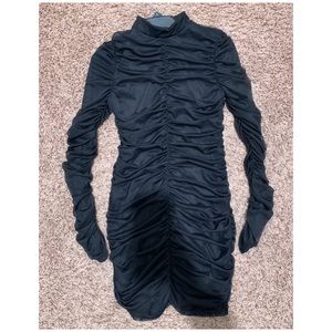 Black Ruched Mini LBD